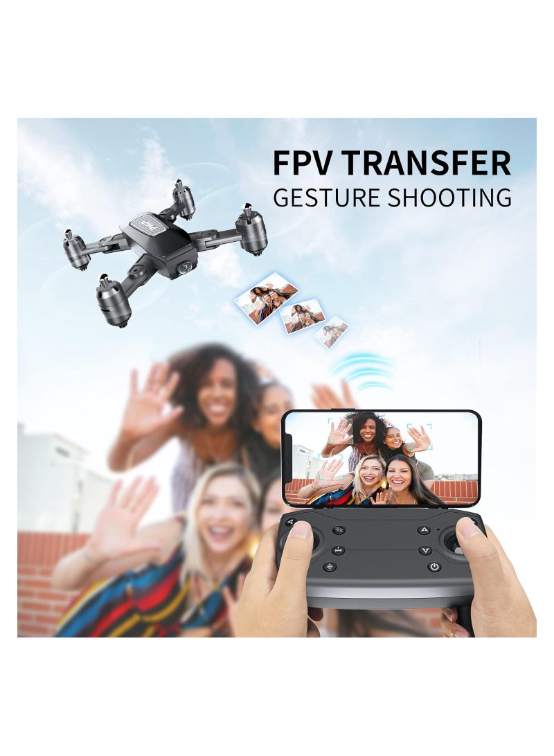 Durable Drone with Camera for Adults and Kids Beginners, FPV 1080P Camera Drone Under 100, Foldable RC Quadcopter, 2 Batteries, Gestures Selfie, - Image 3