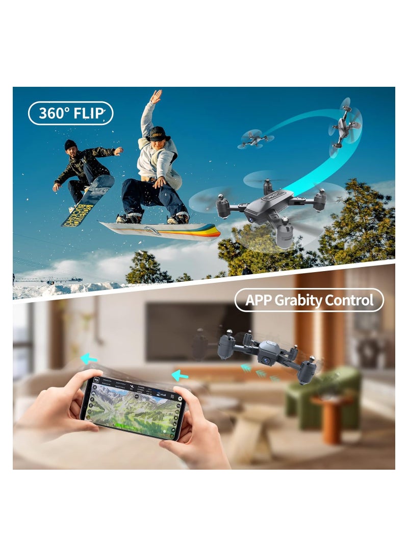 Durable Drone with Camera for Adults and Kids Beginners, FPV 1080P Camera Drone Under 100, Foldable RC Quadcopter, 2 Batteries, Gestures Selfie, - Image 5