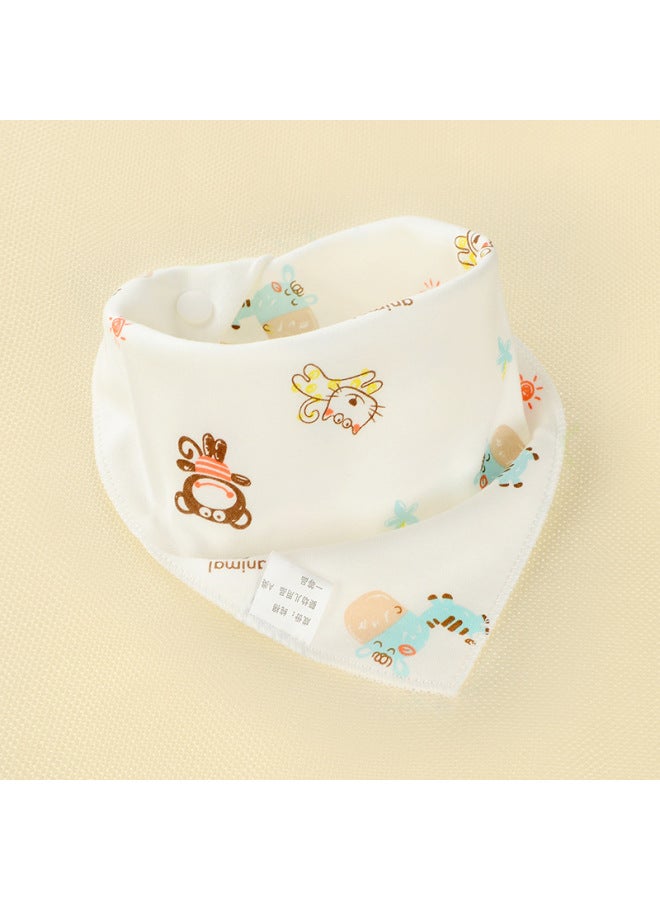 Baby's Towel Baby's Pure Cotton Triangle Towel Double Layer Cartoon Printed Baby's Triangle Towel Children's Bib