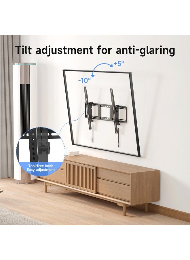 Heavy Duty Tilt TV Wall Mount – 100kg Capacity – Fits 49" to 100" Screens – Universal VESA up to 900x600mm – Adjustable Wall Bracket - Image 3