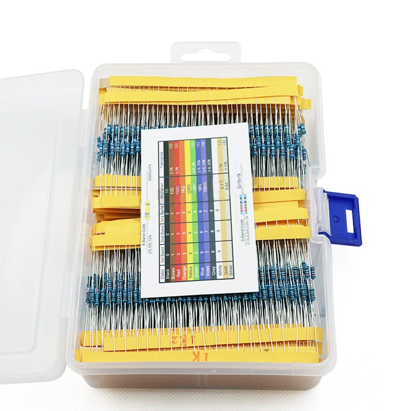 2600Pcs 130 Values Resistor Kit Commonly Used 1% 1/4W Metal Carbon Film Resistors Classification Full Range Resor Fixed Electric Resistors with Storage Box - Image 5