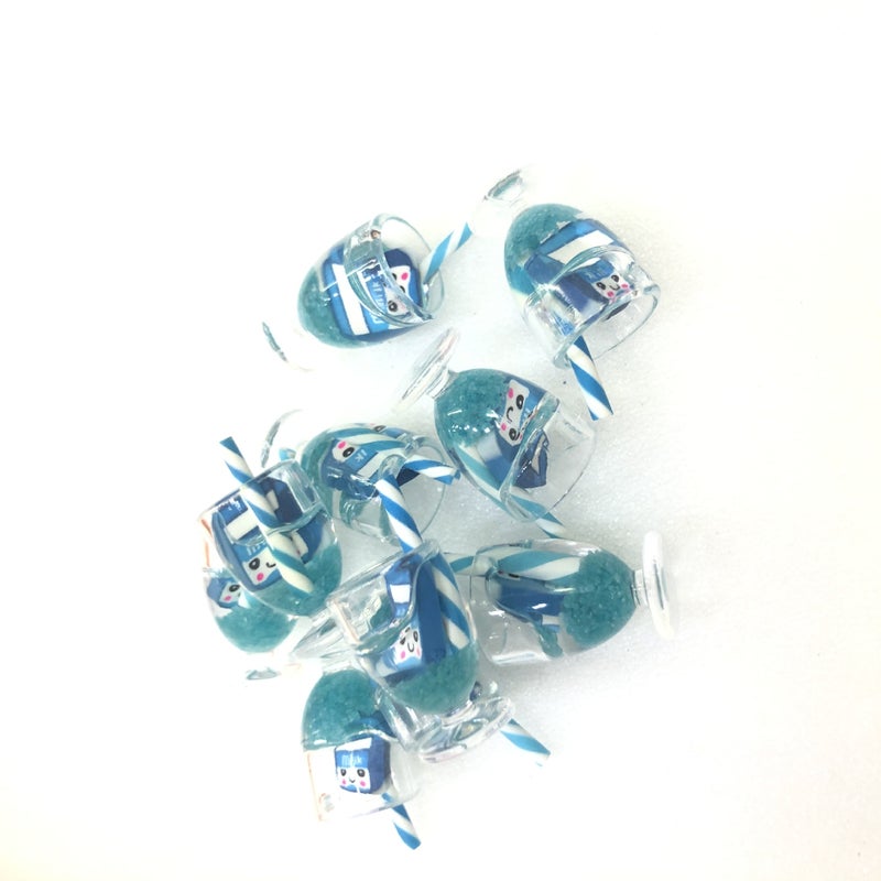 Factory direct supply DIY luminous fruit sippy cup doll house miniature ornaments car accessories earrings stationery bags Blue Milk