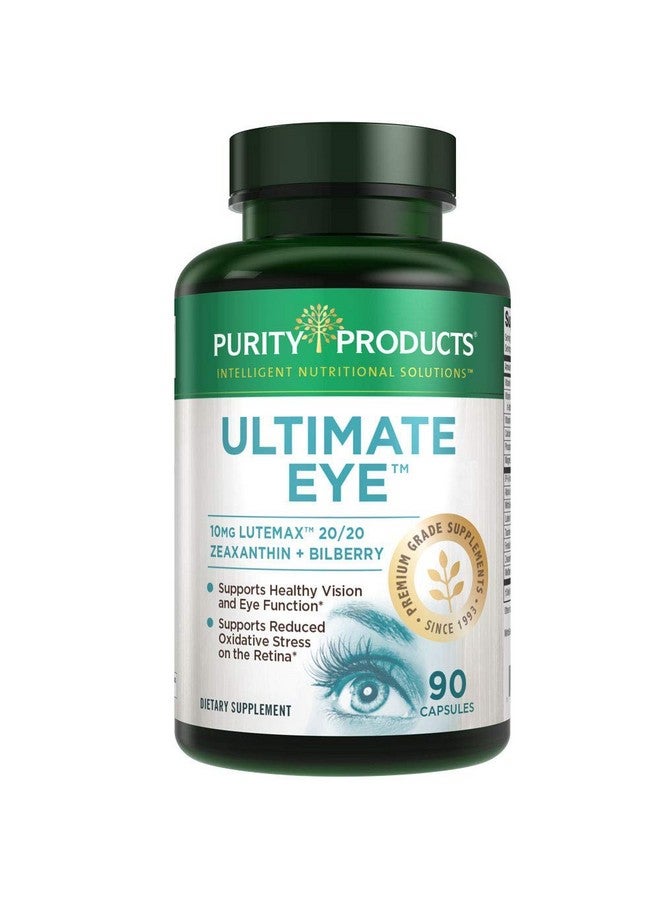 Purity Products Purity Products Ultimate Eye Support 10 mg of Lutein w/Lutemax 20/20, 100 mg of Alpha Lipoic Acid, 2 mg Zeaxanthin Eye Vitamins - Clinically Studied - Blue Light Wave Protection - 90 Capsules - Image 1