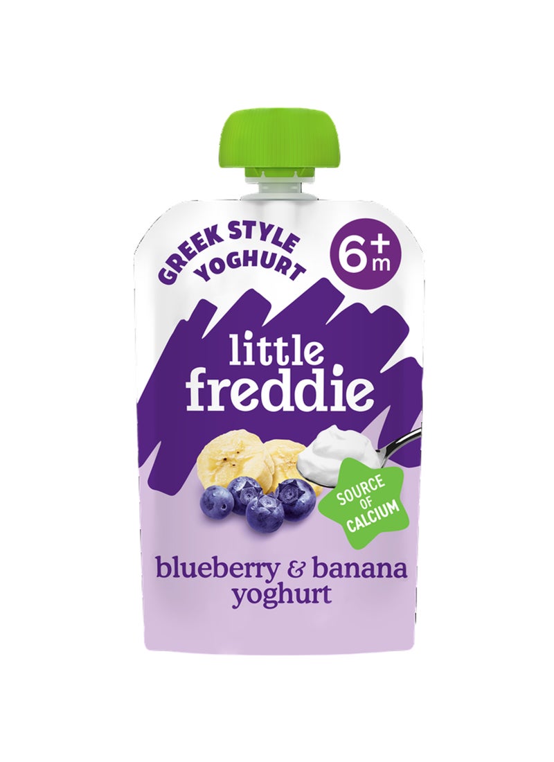 Little Freddie Organic Blueberry & Banana Greek Style Yoghurt  (6+ Months) 100g - Image 1