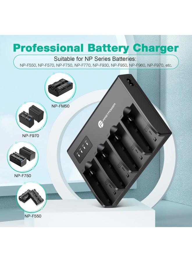 FirstPower 4 Pack NP-F750 Batteries and 4-Channel Charger for Sony NP-F970 F960 F770 F550 F570 Battery, Sony CCD-TRV215 CCD-TR917 CCD-TR315 HDR-FX1000 HDR-FX7 HVR-V1U HVR-Z7U HVR-Z5U Cami corders - Image 5