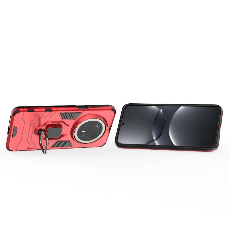 HuHa Protective Cover For Huawei Mate 70 Pro / 70 Pro+ Shockproof PC + TPU Holder Phone Case(Red) - Image 4