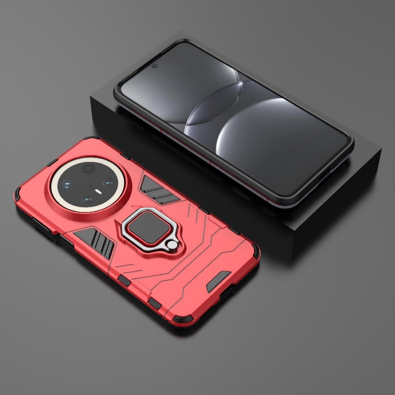 HuHa Protective Cover For Huawei Mate 70 Pro / 70 Pro+ Shockproof PC + TPU Holder Phone Case(Red) - Image 2