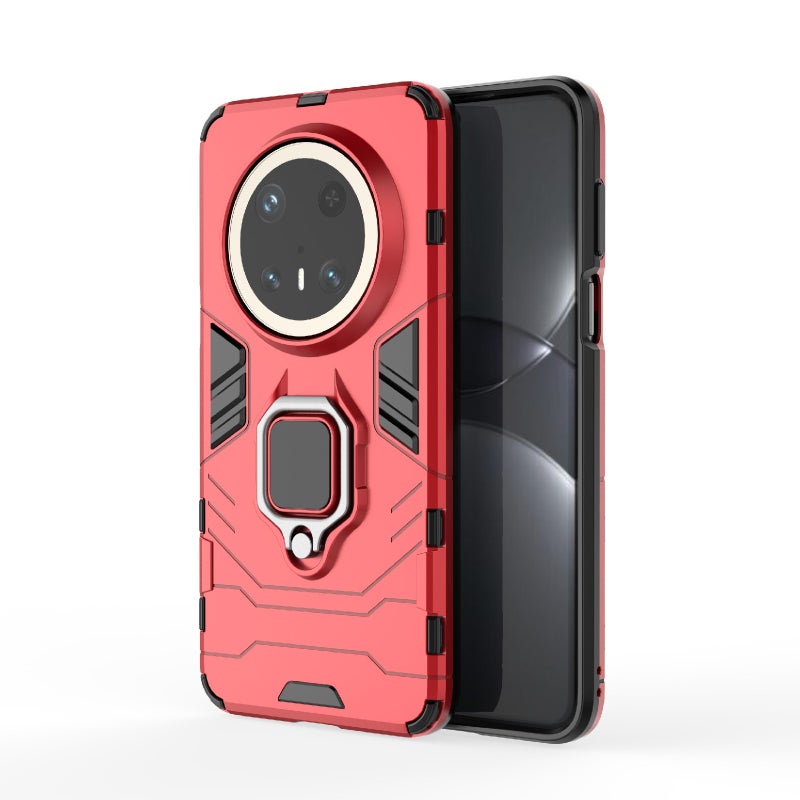 HuHa Protective Cover For Huawei Mate 70 Pro / 70 Pro+ Shockproof PC + TPU Holder Phone Case(Red) - Image 1