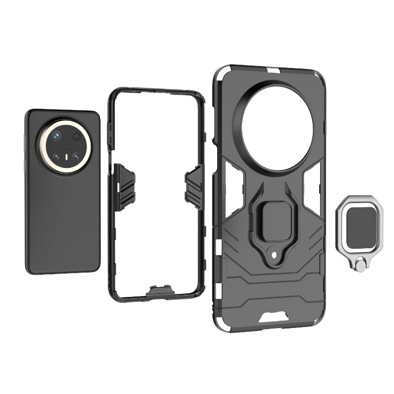 HuHa Protective Cover For Huawei Mate 70 Pro / 70 Pro+ Shockproof PC + TPU Holder Phone Case(Red) - Image 5