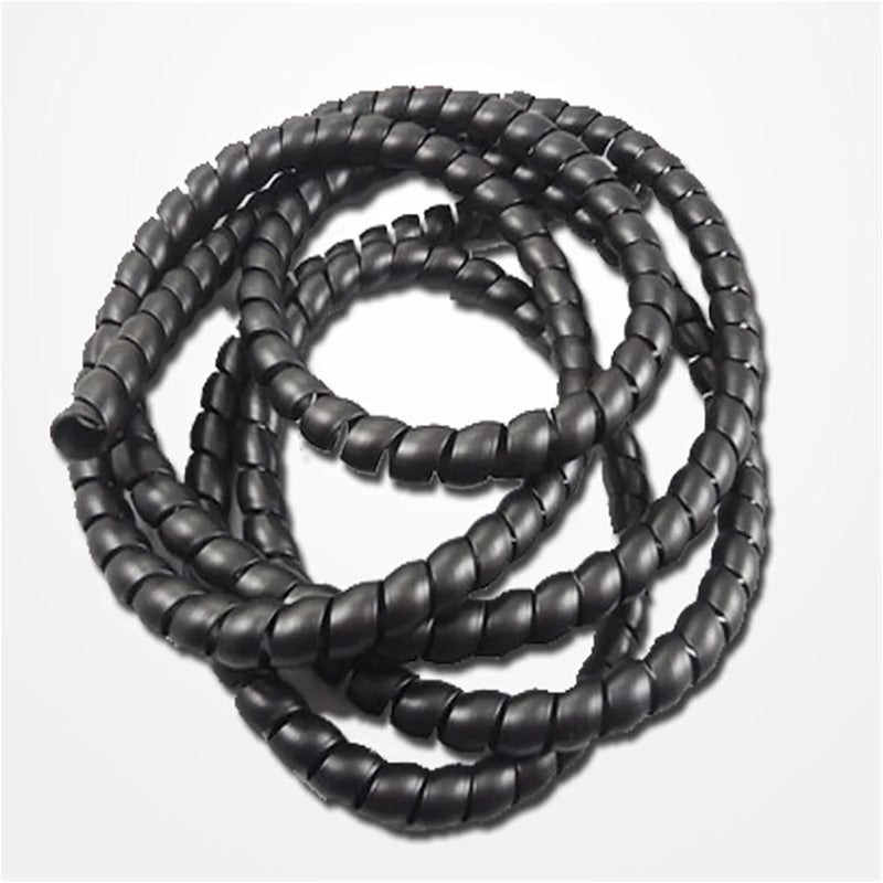Cord wrap, Cable Tidy Sleeve Spiral Wrap 2 Meter Wire Protective Tube 8mm 10mm 12mm 14mm 16mm Flame Retardant Pipe Sleeving(Black,12mm inside diameter) - Image 1