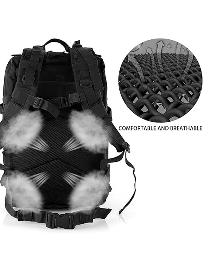عربست حقيبة ظهر عسكرية تكتيكية متعددة الجيوب بسعة 45 لترًا لركوب الدراجات والسفر وتسلق الجبال للرجال حقيبة رياضية خارجية مريحة وجيدة التهوية ومقاومة للماء ومتعددة الوظائف وحقيبة ظهر للمشي لمسافات طويلة والتخييم والصيد والسفر والدراجات النارية - Image 5