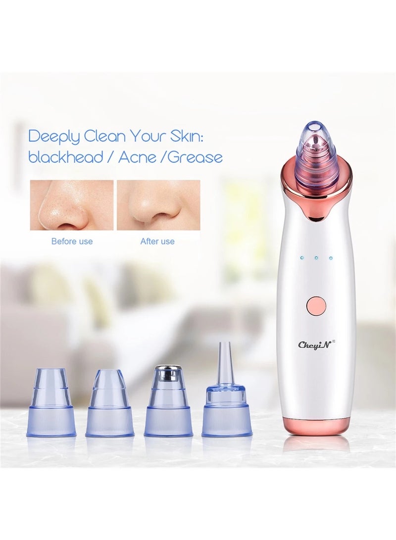 CkeyiN Suction Blackhead Remover Whitehead Remover Electric Facial Extractor with 5 Probes USB Rechargeable Vacuum Pore Cleaner Facial Skin Care Beauty Device MU007 - Image 2
