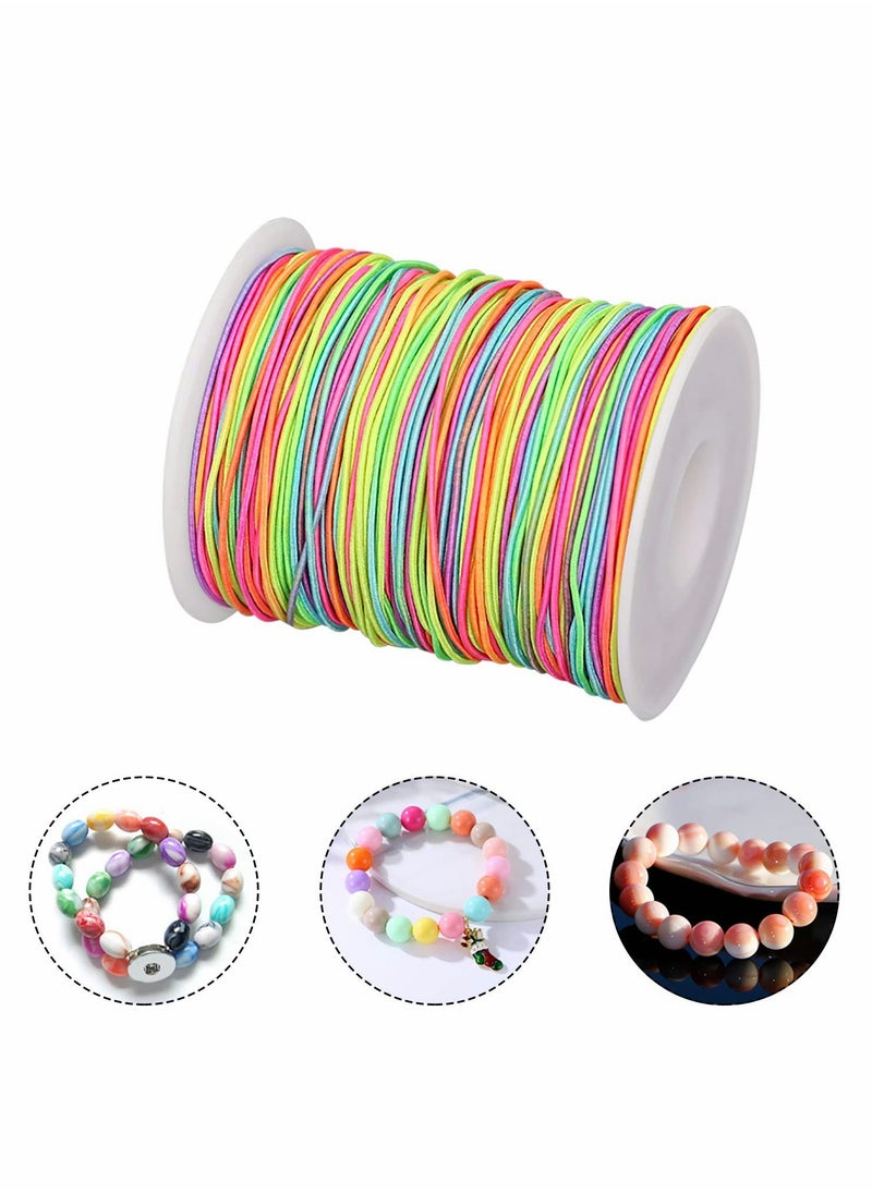 SYOSI - 1mm Rainbow Elastic Cord Beading Threads, Stretch String Fabric Crafting for DIY Bracelets, Jewelry Making, 100m a Roll - Image 1