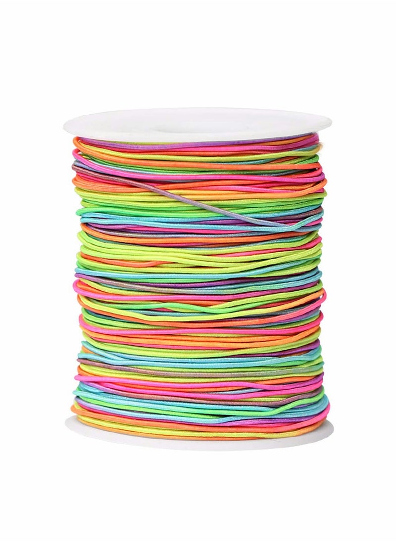 SYOSI - 1mm Rainbow Elastic Cord Beading Threads, Stretch String Fabric Crafting for DIY Bracelets, Jewelry Making, 100m a Roll - Image 1