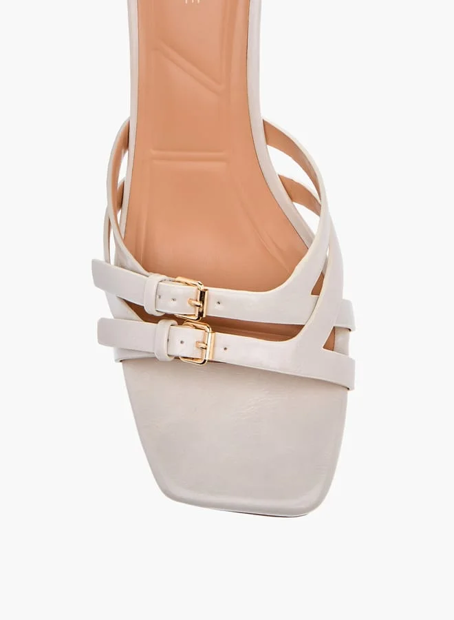 Celeste Womens Solid Strap Sandals With Buckle Accent And Stiletto Heels