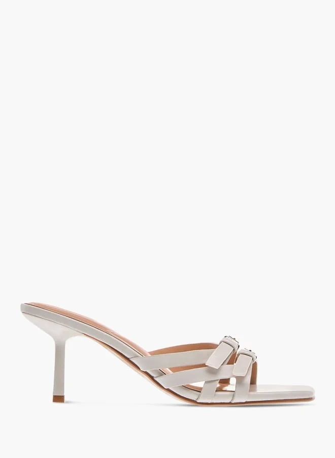 Celeste Womens Solid Strap Sandals With Buckle Accent And Stiletto Heels