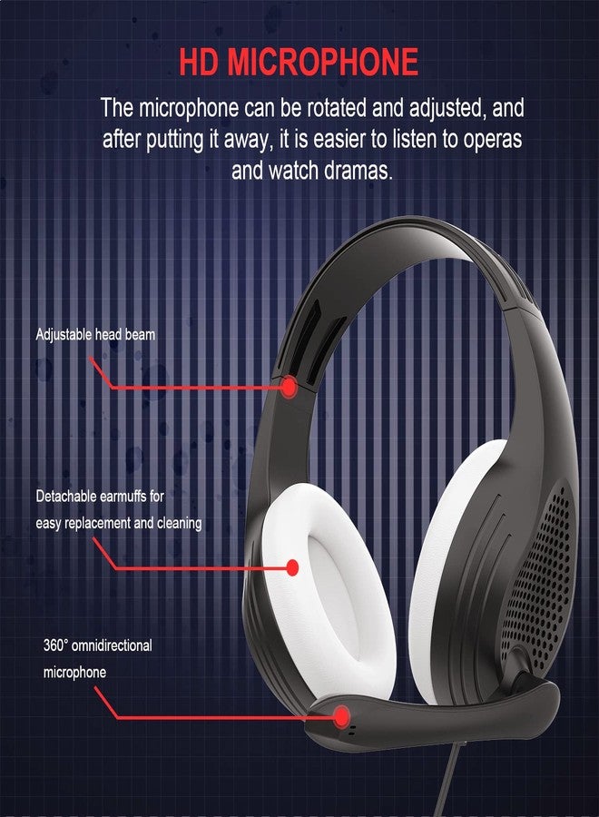 Annivia Anivia Gaming Headset PC Headphones for Xbox One PS4 PS5 Computer Laptop Tablet Smartphones with Microphone - A9Plus Black White - Image 4