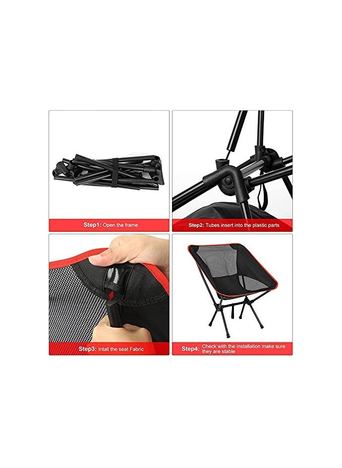 SYOSI - Folding Camping Chairs, Lightweight Camping Chairs, Portable Ultralight Folding Chair, Compact Backpacking Camp Chairs with Carry Bag, for Outdoor, Camping, Picnic, Fishing, Hiking and More - Image 1