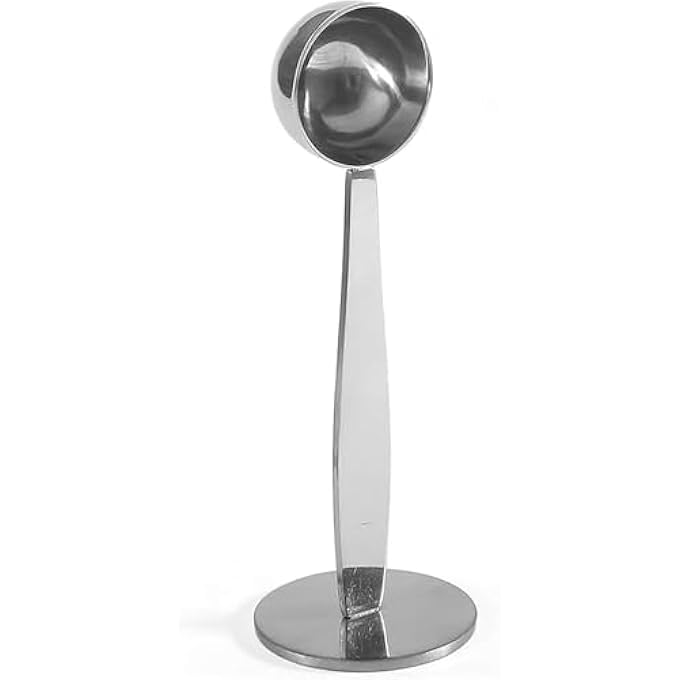 ريحني ملعقة قياس القهوة من الفولاذ المقاوم للصدأ 2In1 وأداة قياس حبوب القهوة متعددة الوظائف وأداة مكبس الإسبريسو مثالية لعشاق القهوة وباريستا - Image 2