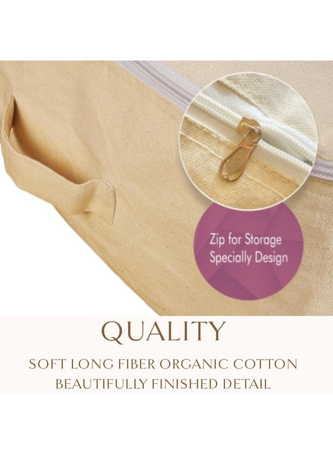Golden Bird Golden bird Cotton Canvas Clothes Storage Bags/Saree Covers with Zip for Storage Woman Dresses, Sarees, Lehengas for Wardrobe Organizer (4 PCS) - Image 5