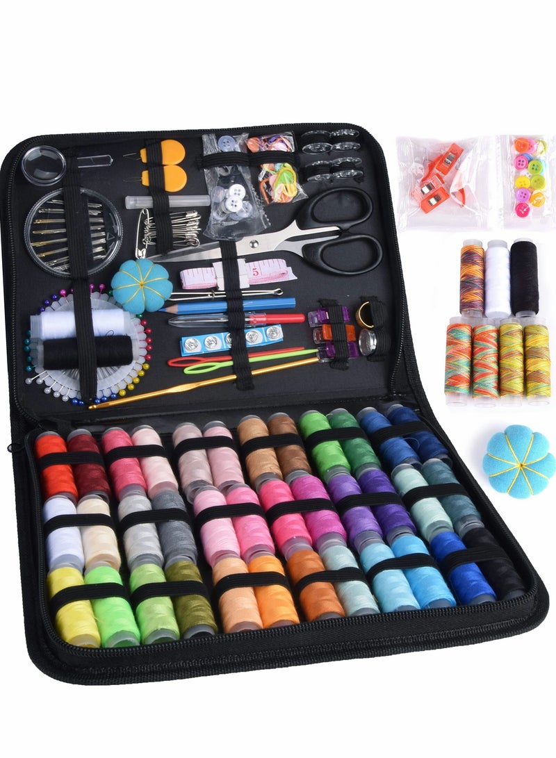 SYOSI Sewing Kit, 226 Premium Sewing Supplies with PU Case, 43 XL Thread Spools, Thimble, Thread, Needle for Beginners/Professionals/Adults, DIY and Home Button Repair Kit - Image 1