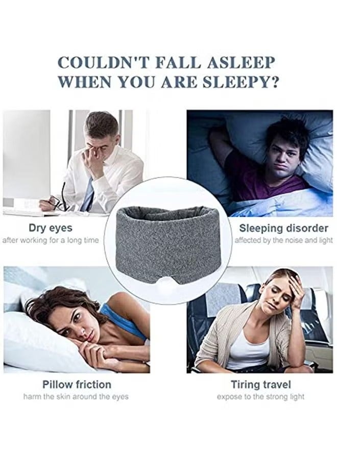 Generic 100% Handmade Cotton Sleep Mask Blackout - Comfortable & Breathable Eye Mask for Sleeping Adjustable Blinder Blindfold Airplane with Travel Pouch - Best Night Companion Eyeshade for Women Men Kid  - Image 2