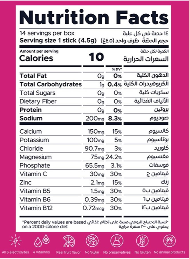 oneshot - Electrolyte Hydration Supplement Rumman Twist 14 Sticks No Sugar No Junk No After Taste - Image 1
