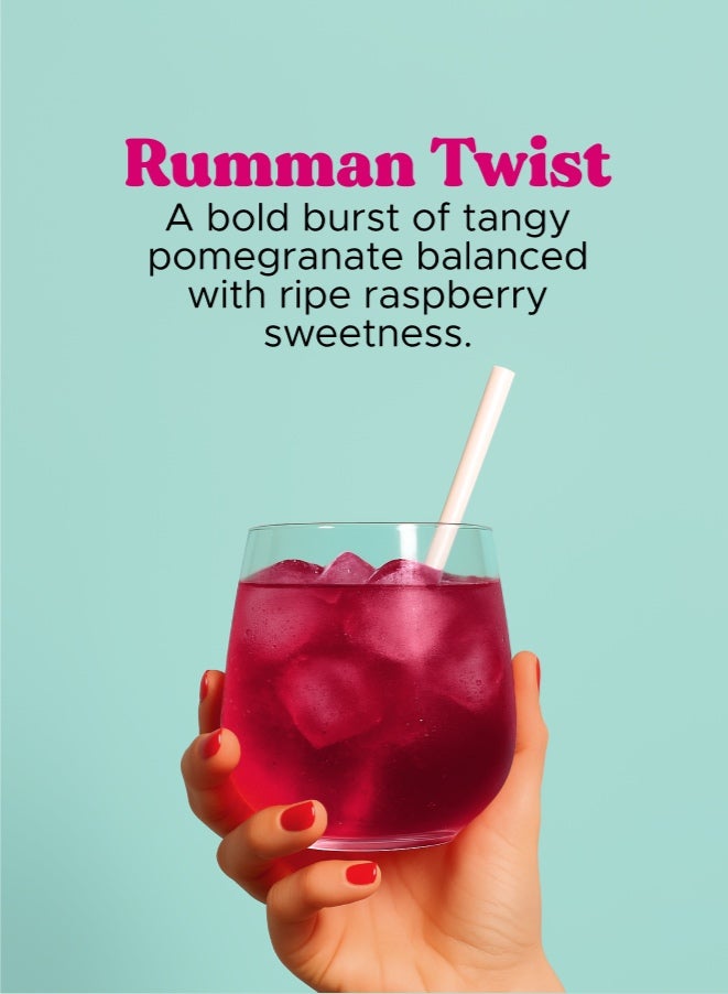 Oneshot Rumman Twist, Daily Hydration, Sugar Free Electrolyte Powder Drink Mix with Vitamins and Zinc, No Aftertaste, Pomegranate Flavor, 14 Sachets - Image 5