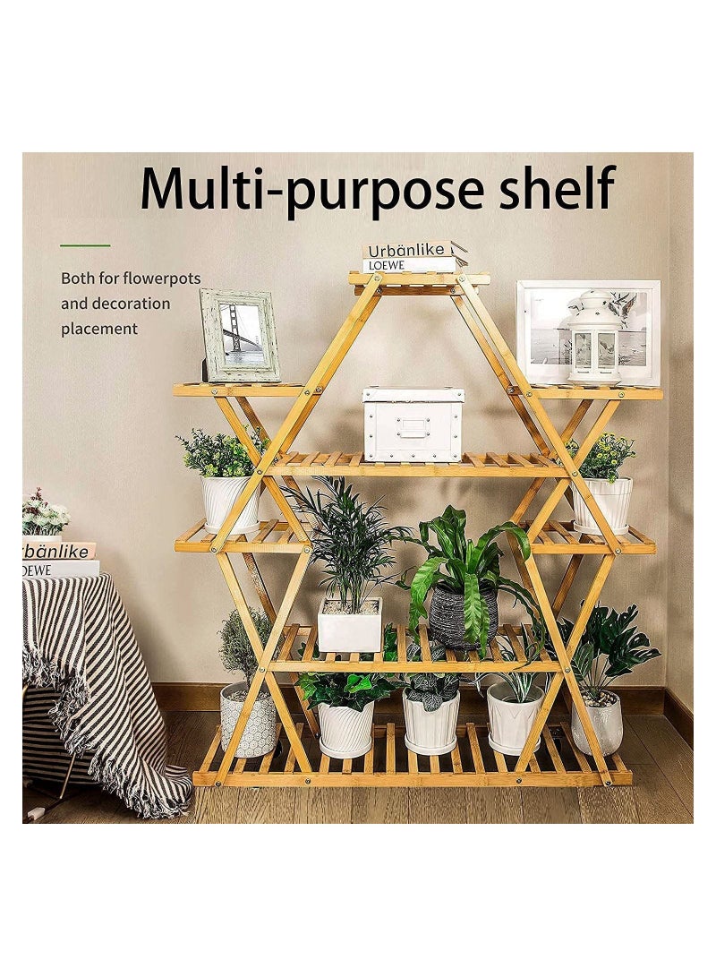 Dubkart Multi-Tiers Bamboo Plant Flower Stand Rack - Image 4