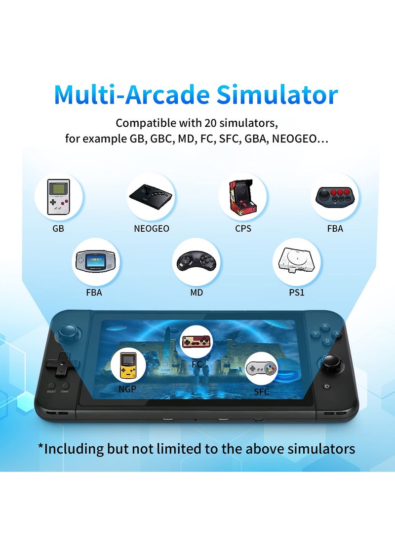 Retro Handheld Game Console with 7 Inch HD Display and TV Output, Classic Gaming System with Pre,Installed Games and Rechargeable Battery in Black - Image 4