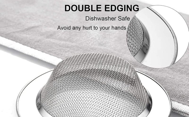 2HEET Premium Stainless Steel Sink Strainers, 11 cm and 7 cm Sizes, 2-Pack, Rust-Proof, Anti-Clogging - Image 5
