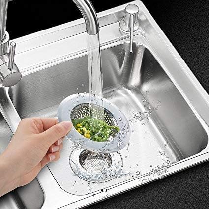 2HEET Premium Stainless Steel Sink Strainers, 11 cm and 7 cm Sizes, 2-Pack, Rust-Proof, Anti-Clogging - Image 4