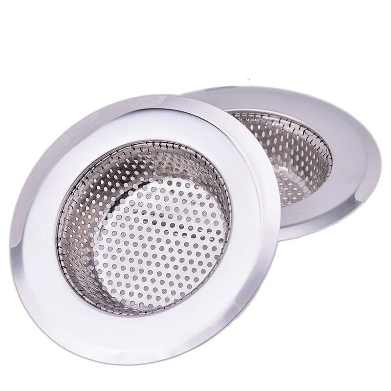 2HEET Premium Stainless Steel Sink Strainers, 11 cm and 7 cm Sizes, 2-Pack, Rust-Proof, Anti-Clogging - Image 1