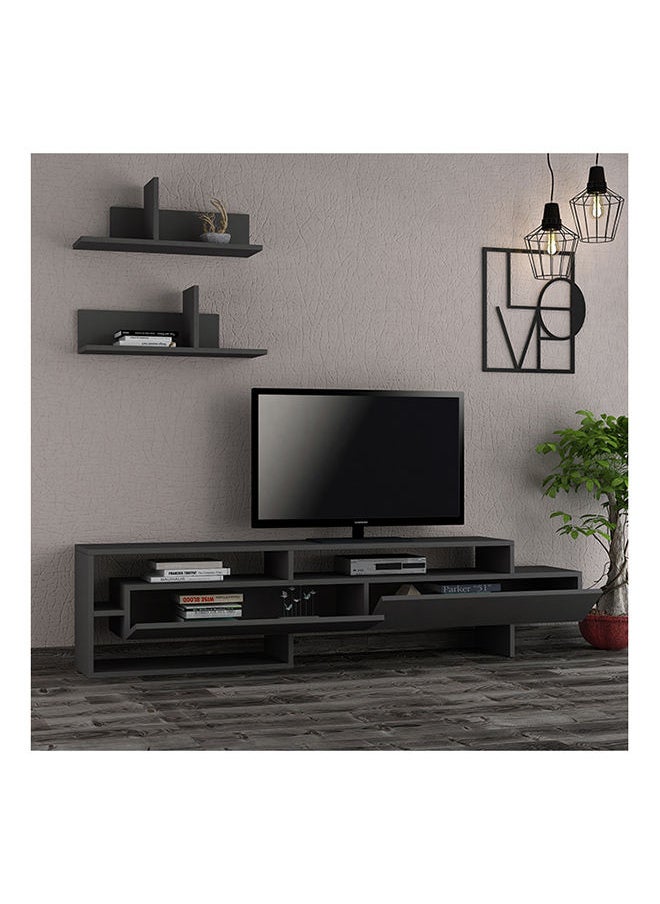 Mourah Home Gara TV Unit Up To 60 Inches With Storage - Dark Grey - 2 Years Warranty  - Image 4