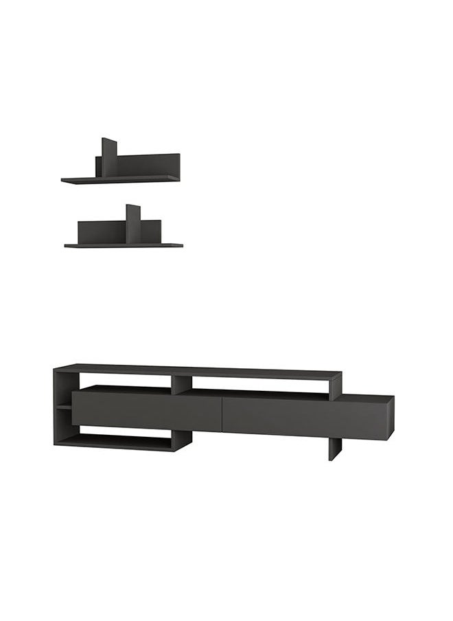 Mourah Home Gara TV Unit Up To 60 Inches With Storage - Dark Grey - 2 Years Warranty  - Image 2