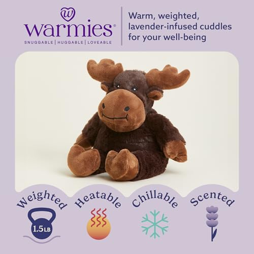 warmies Microwavable & Weighted Stuffed Animals, Moose - Heated Stuffed Animal Plushie for Warmth & Comfort - Cute Soft Plush Toys for Adults & Children (Boys, Girls, Babies & Toddlers) - Image 2