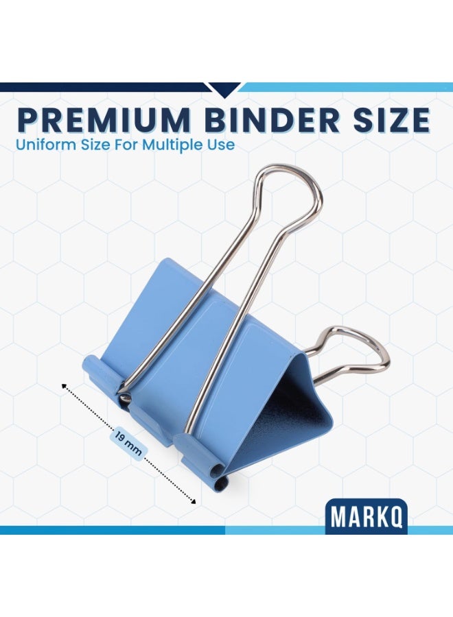 MARKQ مشابك ملفات ملونة عبوة كبيرة من 200 قطعة مشابك ورقية معدنية متينة | حوامل مستندات قوية وموثوقة للمكتب، المنزل، المدرسة، الفصل الدراسي، صغيرة 19 مم - عبوة من 200 - Image 2