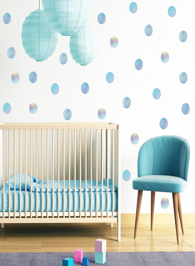 ROFARSO 120 Decals 2.2'' Ice Blue Polka Dots Wall Decals Stickers DIY Removable Peel & Stick Wall Art Decorations Home Decor for Nursery Bedroom Living Room Playing Room - Image 1