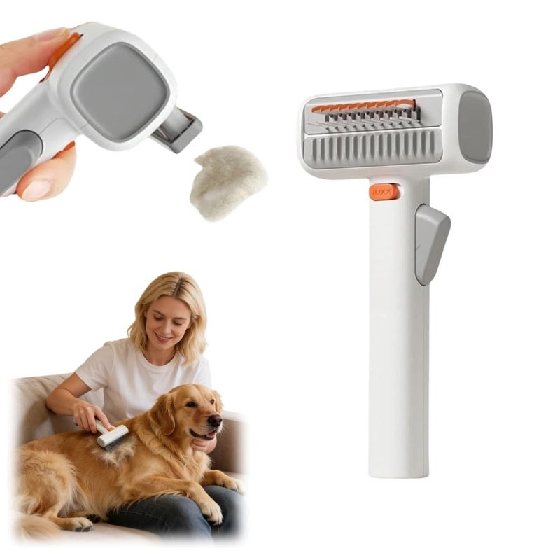 2 In 1 Pet Self Detangling And Grooming Comb Undercoat Rake Deshedding Brush For Dogs Short Long Hair Removes Mats Tangles Loose Fur 1Pcs - Image 1