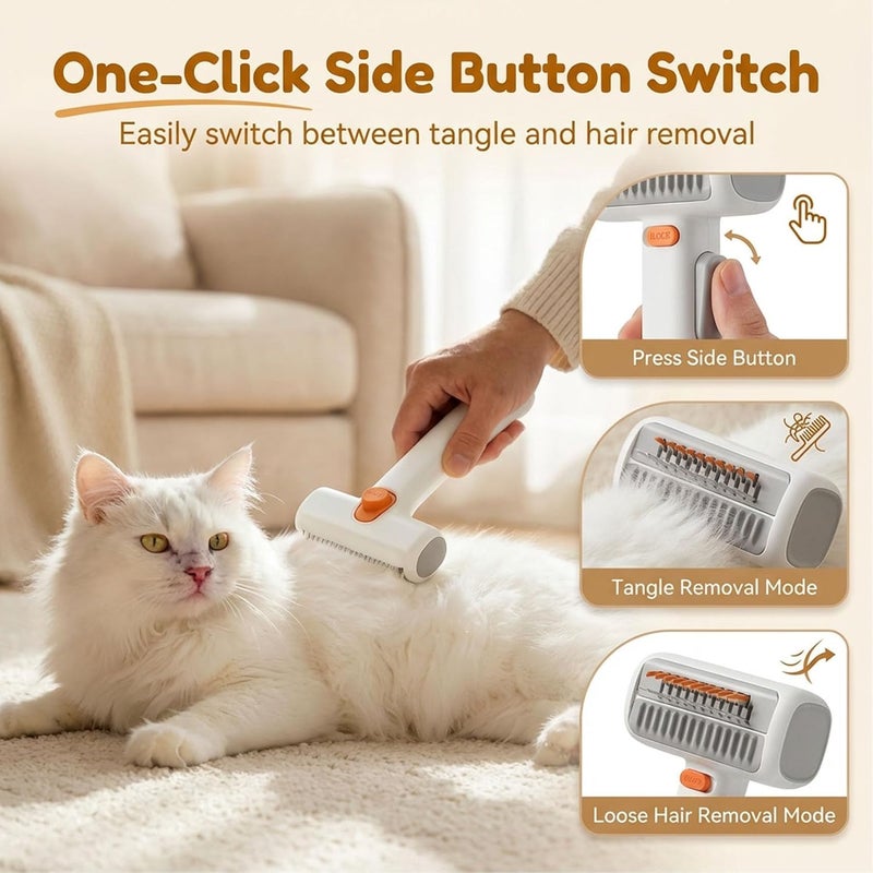 2 In 1 Pet Self Detangling And Grooming Comb Undercoat Rake Deshedding Brush For Dogs Short Long Hair Removes Mats Tangles Loose Fur 1Pcs - Image 3