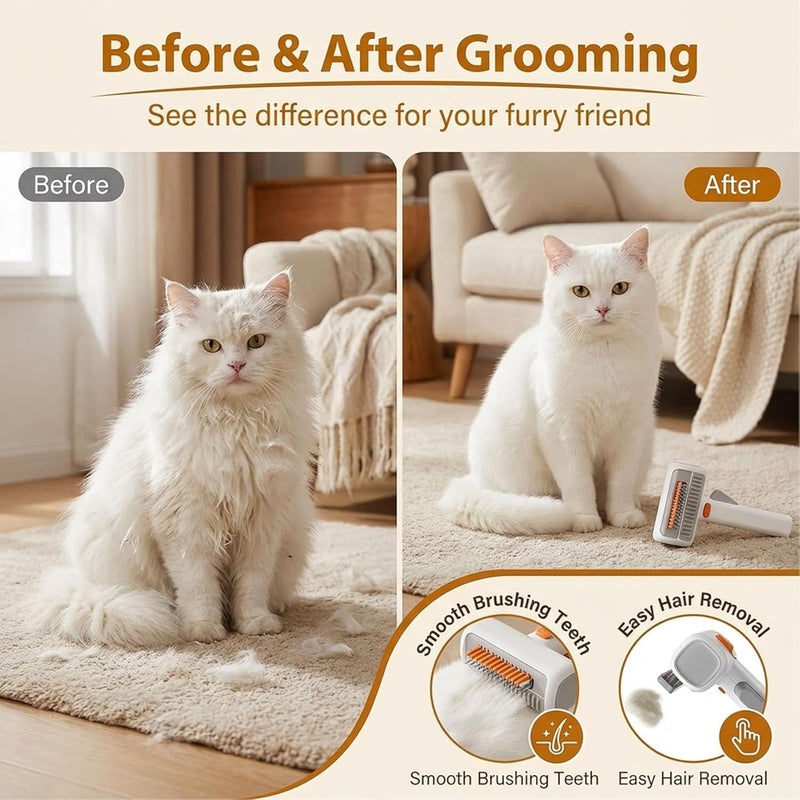 2 In 1 Pet Self Detangling And Grooming Comb Undercoat Rake Deshedding Brush For Dogs Short Long Hair Removes Mats Tangles Loose Fur 1Pcs - Image 5