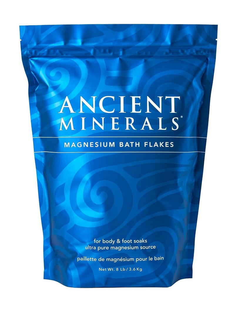 Ancient Minerals Ancient Minerals Magnesium Bath Flakes - Bathing Alternative to Epsom Salt - Soak in Natural Salts - High-Absorption Efficiency for Relaxation, Wellness & Muscle Relief - 8 lbs  - Image 1