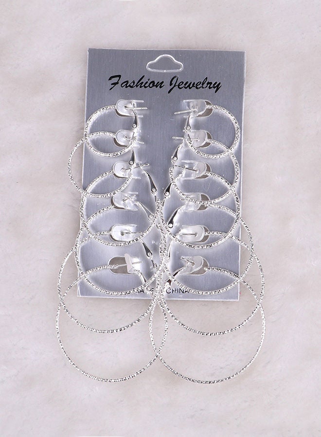 NIBEMINENT 6 Pairs Vintage Big Circle Hoops  - Image 2