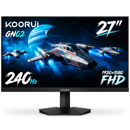KOORUI 27'' 240Hz Gaming Monitor, Fast VA,1ms FHD 1080p, 95% DCI-P3 Adaptive Sync,DisplayPort 1.4 HDMI 2.0, Xbox PS5 Switch Ready, VESA, Tilt, Black, GN02 - Image 1