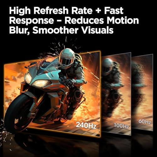 KOORUI 27'' 240Hz Gaming Monitor, Fast VA,1ms FHD 1080p, 95% DCI-P3 Adaptive Sync,DisplayPort 1.4 HDMI 2.0, Xbox PS5 Switch Ready, VESA, Tilt, Black, GN02 - Image 2