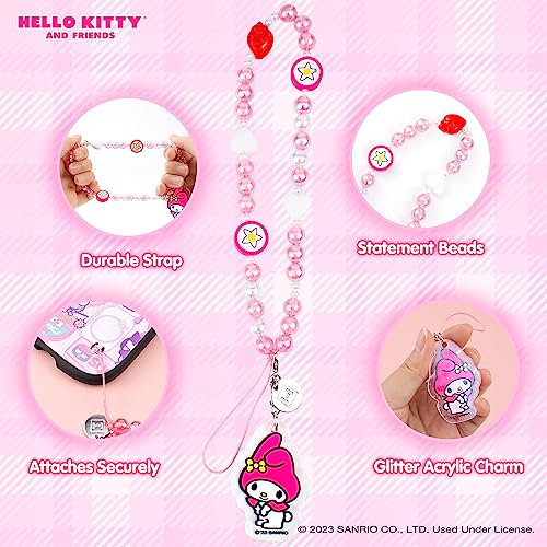 iFace Hello Kitty and Friends Beaded Wristlet Universal Phone Charm Strap - Cute Wrist Chain Lanyard Aesthetic Decor Strap for Cell Phone Camera Keys AirPods Keychains – My Melody - Image 2