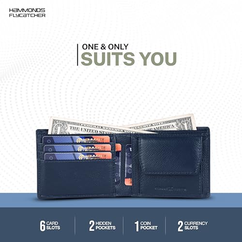 HAMMONDS FLYCATCHER Wallet for Men Leather Original, Mens Wallet, Leather Wallets for Men Stylish, Bi-Fold Wallets for Man, 6 Card Slots, Easy Access Card Slots, Coin Pocket, Mens Gift, Prussian Blue - Image 5