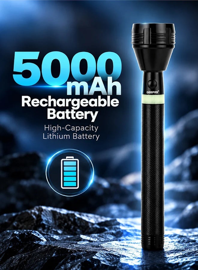 جيباس كشاف يدوي بإضاءة LED ‏3 في 1 قابل للشحن أسود - Image 5