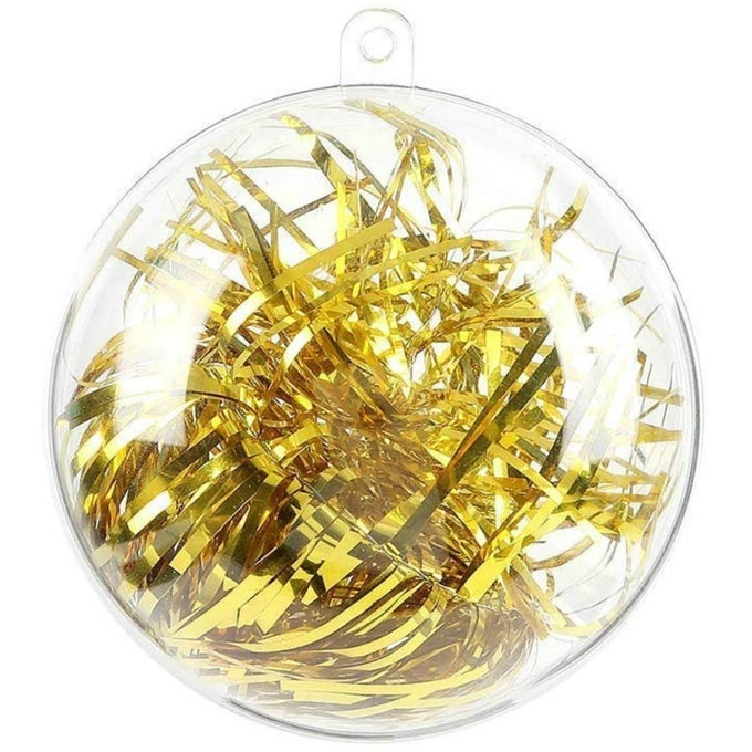 20Pcs 8cm Clear BaublesEmpty Plastic Baubles to Fill Christmas Tree Decorations Ball for Craft New Years Wedding Party Home Decor