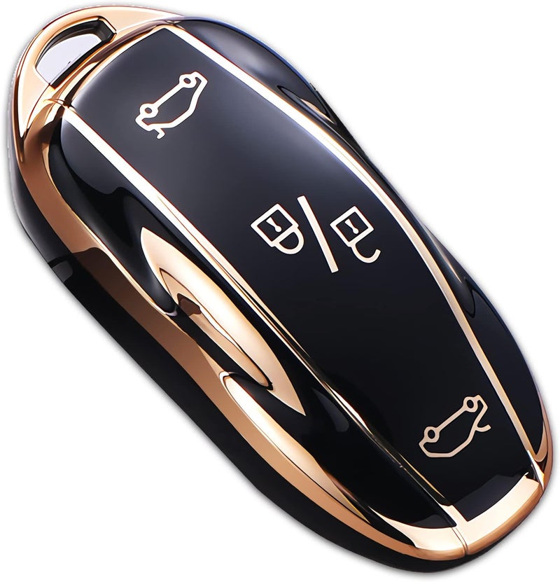 Cacacar Key Fob Cover for Tesla Model X - Premium Soft TPU Full Protection Case with Keychain - Image 1